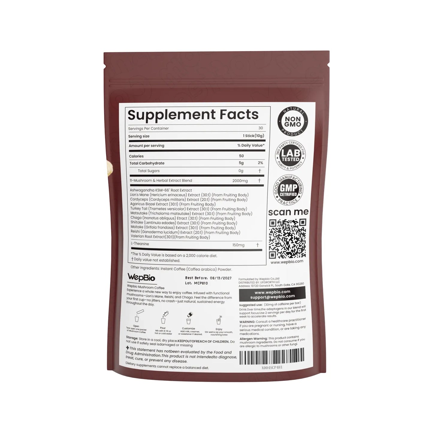 Wepbio Hazelnut Mushroom Coffee 3
