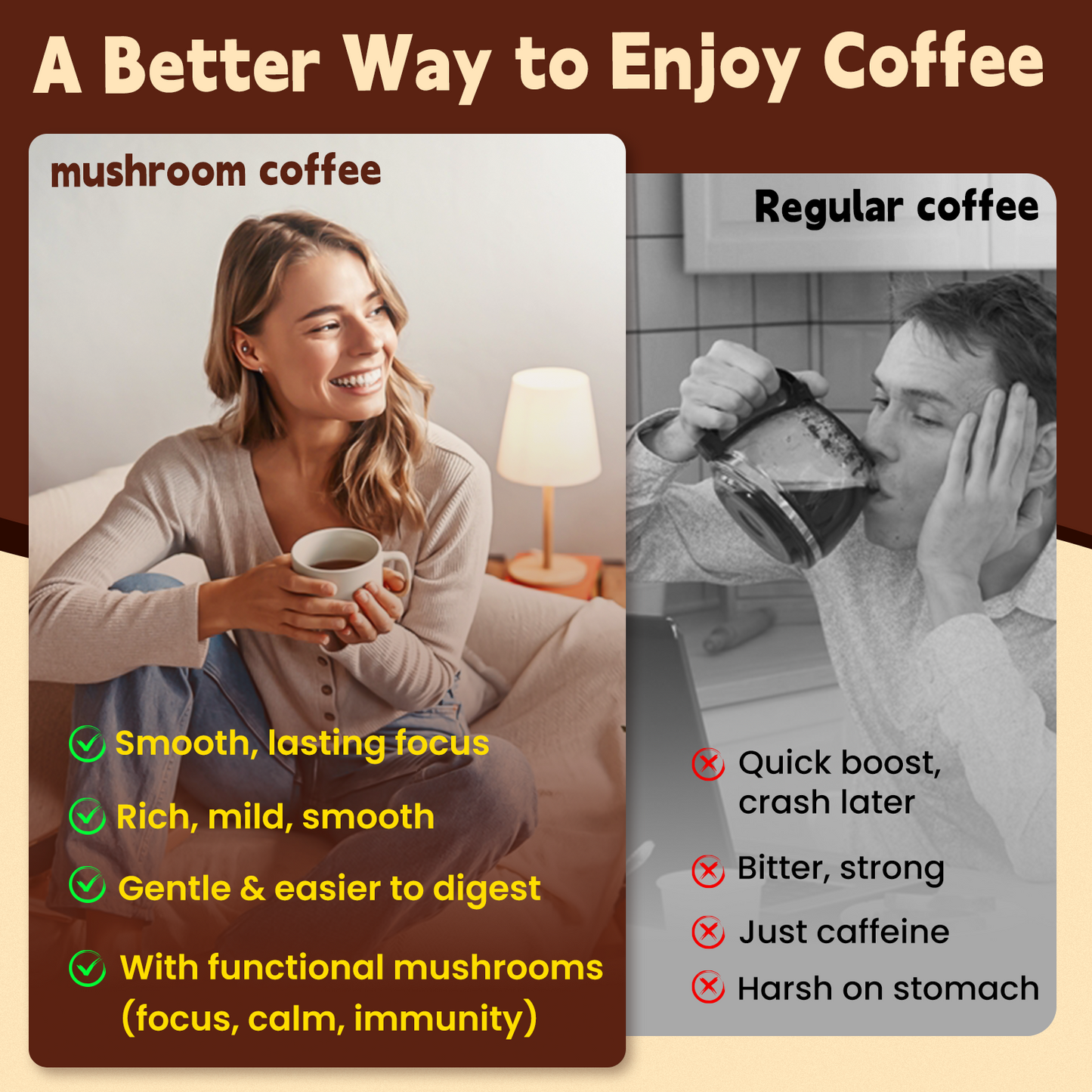 Wepbio 11 in 1 Instant Mushroom Coffee-Hazelnut