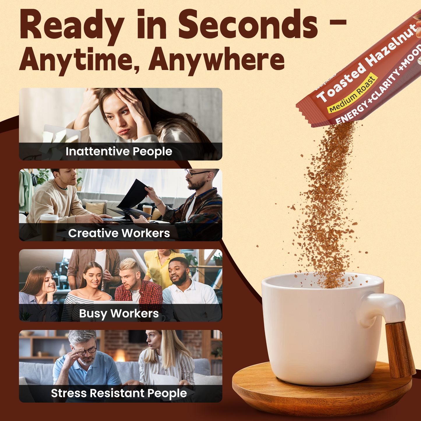 Wepbio 11 in 1 Instant Mushroom Coffee-Hazelnut