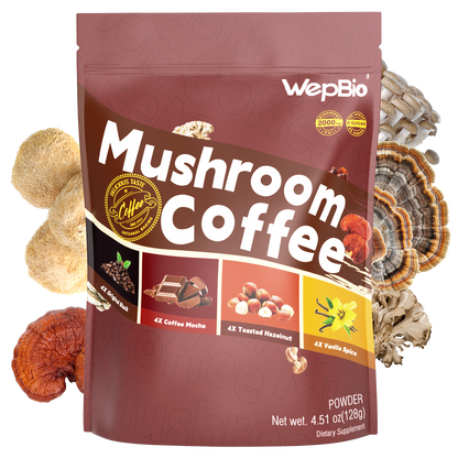 Wepbio 11 in 1 Instant  Mushroom Coffee-Variety Pack-16 Sticks