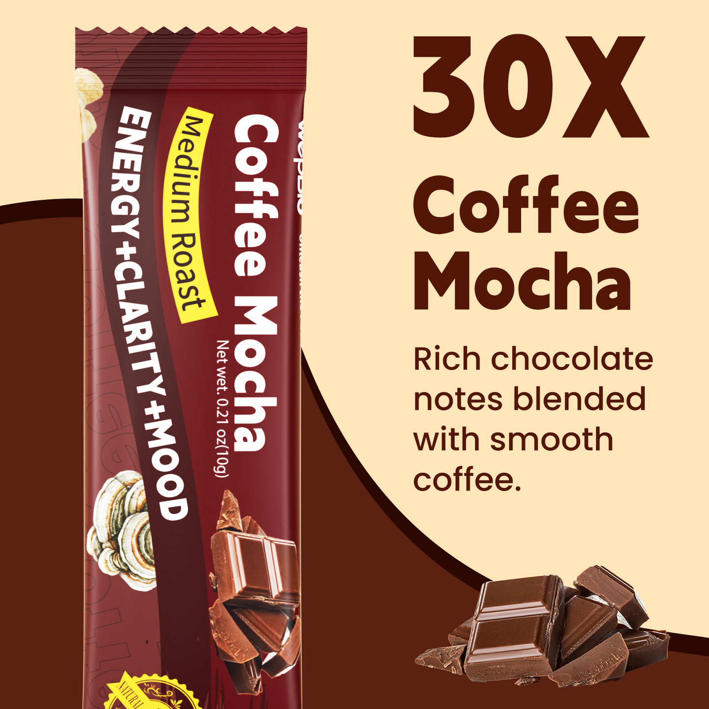 Wepbio 11 in 1 Instant  Mushroom Coffee-Mocha