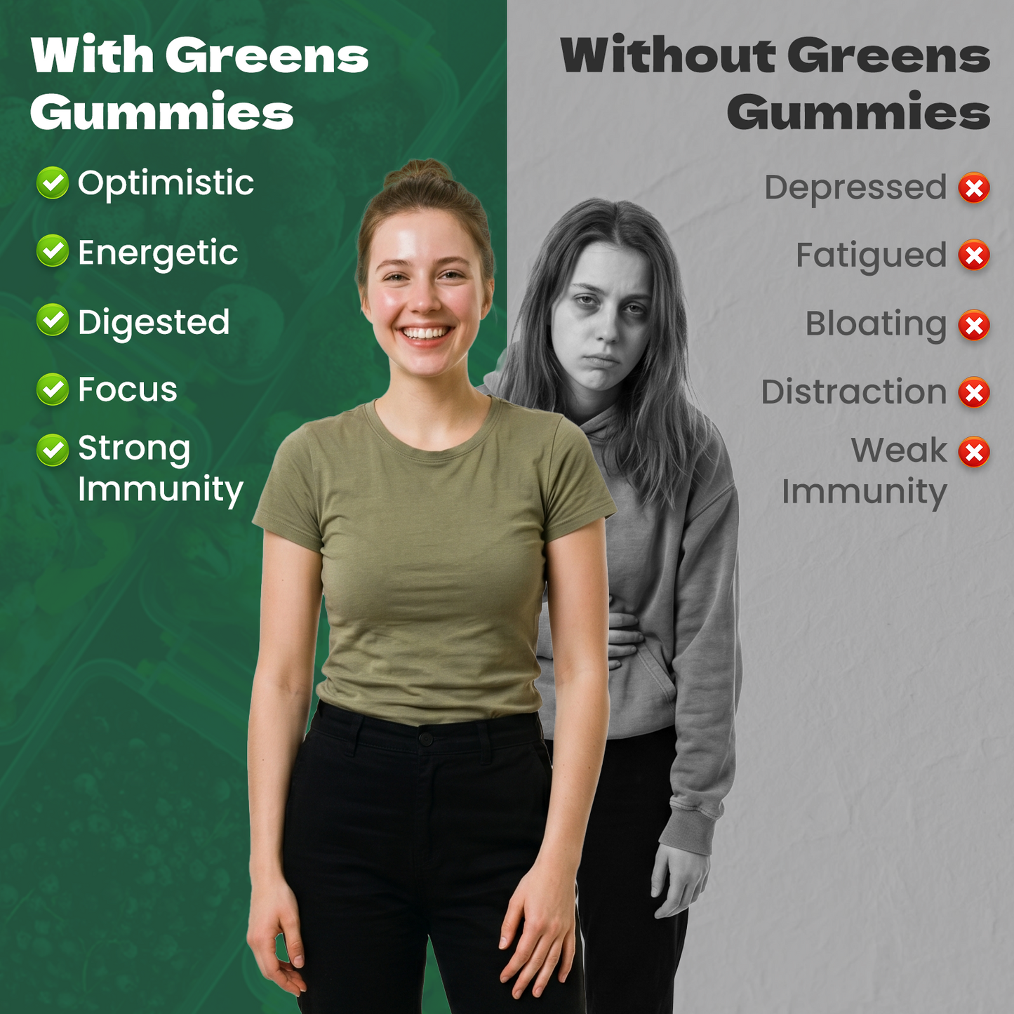 Daily Greens Gummies for Women and Men, 160 Count | Superfood Multivitamin Gummy for Gut Health and Immune Support, with Vitamins, Minerals, Adaptogens, Prebiotic Fiber