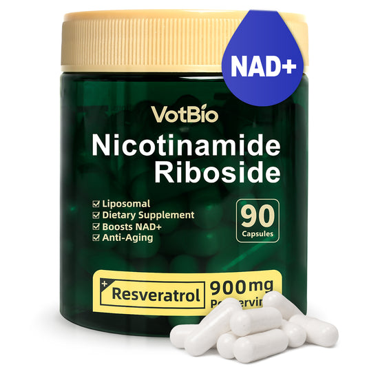 Liposomal NAD+ Supplement, Nicotinamide Riboside with Resveratrol 900mg for Women and Men, High Purity NAD Booster Supplement for Energy & Healthy Aging - 90 Capsules