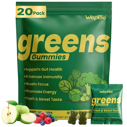 Daily Greens Gummies for Women and Men, 160 Count | Superfood Multivitamin Gummy for Gut Health